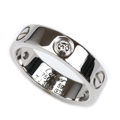 CARTIER カルティエ K18WG ホワイトゴールド ラブ ハーフ ダイヤ リング・指輪 B4032559 18.5号 59 9.9g レディース【中古】【美品】