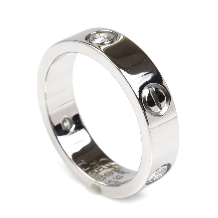 CARTIER カルティエ K18WG ホワイトゴールド ラブ ハーフ ダイヤ リング・指輪 B4032559 18.5号 59 9.9g レディース【中古】【美品】