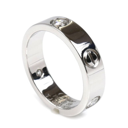 CARTIER カルティエ K18WG ホワイトゴールド ラブ ハーフ ダイヤ リング・指輪 B4032559 18.5号 59 9.9g レディース【中古】【美品】