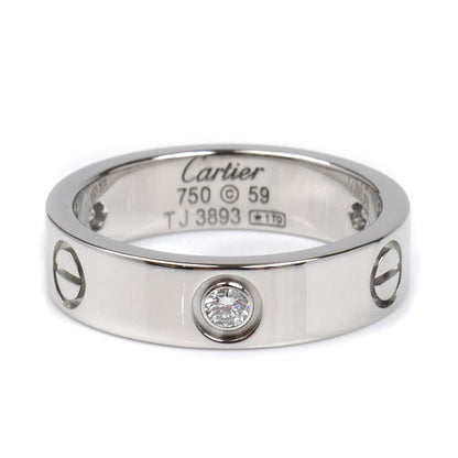 CARTIER カルティエ K18WG ホワイトゴールド ラブ ハーフ ダイヤ リング・指輪 B4032559 18.5号 59 9.9g レディース【中古】【美品】