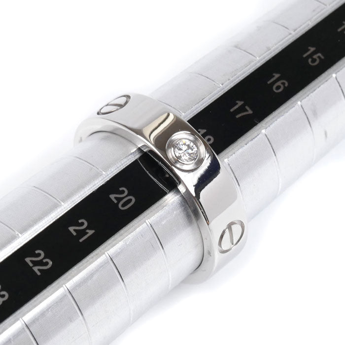 CARTIER カルティエ K18WG ホワイトゴールド ラブ ハーフ ダイヤ リング・指輪 B4032559 18.5号 59 9.9g レディース【中古】【美品】