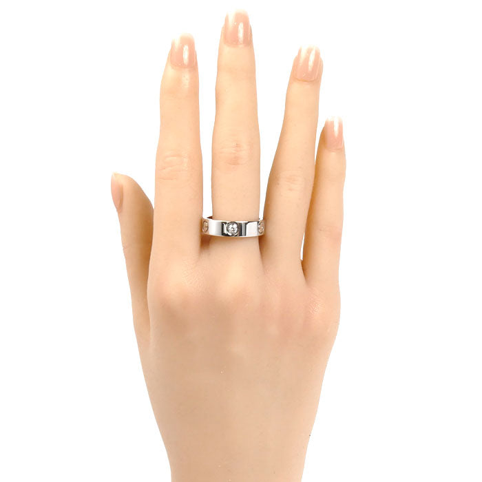 CARTIER カルティエ K18WG ホワイトゴールド ラブ ハーフ ダイヤ リング・指輪 B4032559 18.5号 59 9.9g レディース【中古】【美品】