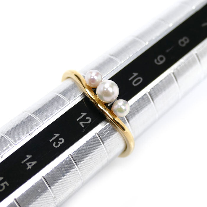 ete エテ K18YG イエローゴールド パール リング・指輪 パール約2.8～3.7mm 11号 1.5g レディース【中古】