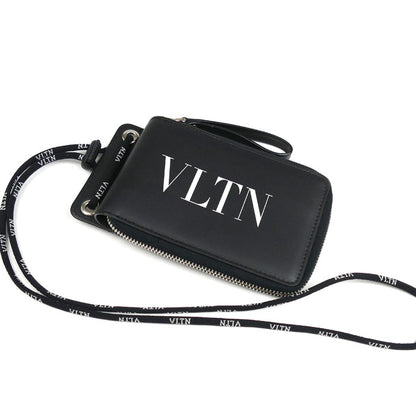 VALENTINO ヴァレンティノ ネックウォレット ロゴプリント 二つ折り財布 ブラック VY2P0P90LVN メンズ【中古】【美品】