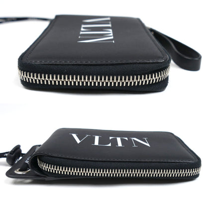 VALENTINO ヴァレンティノ ネックウォレット ロゴプリント 二つ折り財布 ブラック VY2P0P90LVN メンズ【中古】【美品】