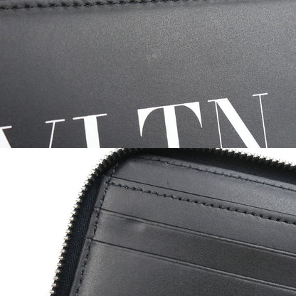 VALENTINO ヴァレンティノ ネックウォレット ロゴプリント 二つ折り財布 ブラック VY2P0P90LVN メンズ【中古】【美品】