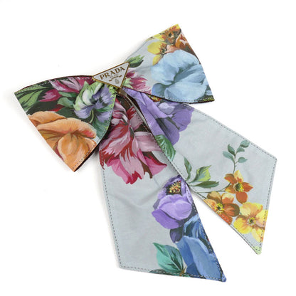 PRADA プラダ コットン 真鍮 プリントファブリック ヘアクリップ バレッタ 1IF163_2C1V_F0276 レディース【中古】【美品】