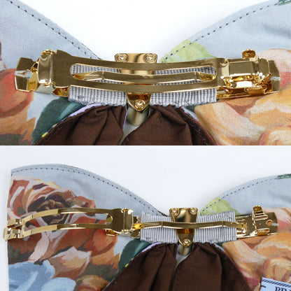 PRADA プラダ コットン 真鍮 プリントファブリック ヘアクリップ バレッタ 1IF163_2C1V_F0276 レディース【中古】【美品】