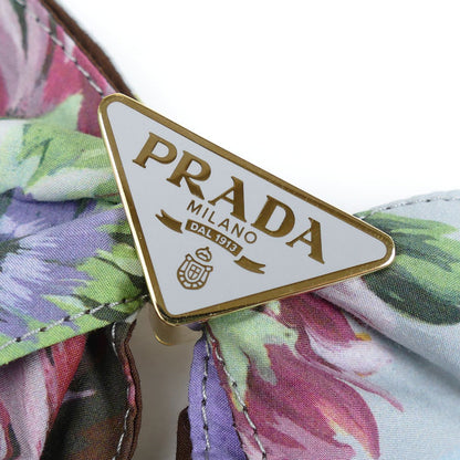 PRADA プラダ コットン 真鍮 プリントファブリック ヘアクリップ バレッタ 1IF163_2C1V_F0276 レディース【中古】【美品】