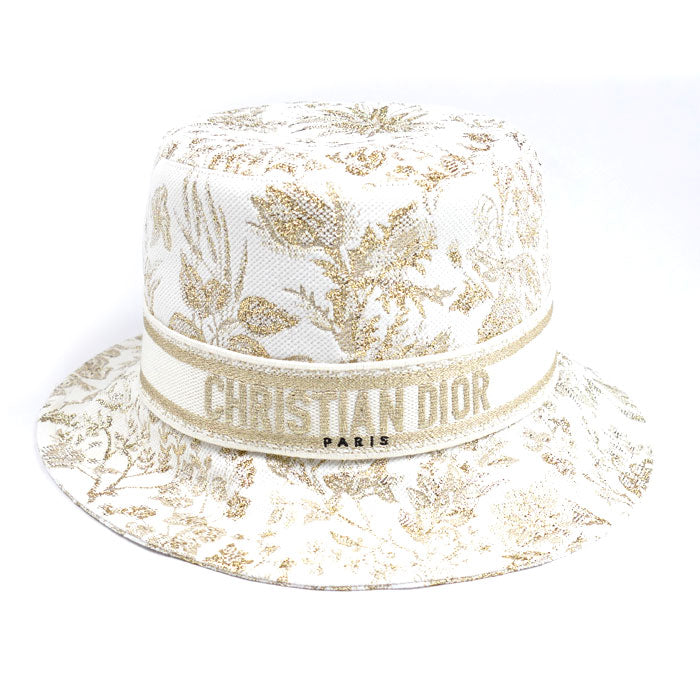 Christian Dior クリスチャンディオール D-Bobby Millefiori ハット ホワイト ゴールド CPB6061ATMF_CO90 58 レディース【中古】