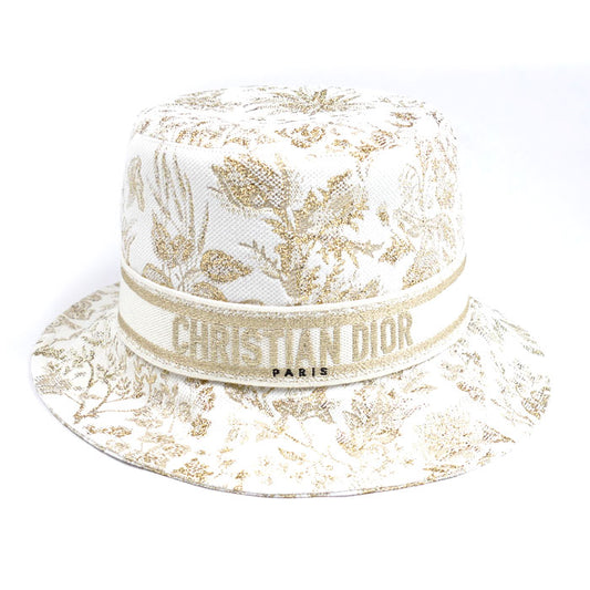 Christian Dior クリスチャンディオール D-Bobby Millefiori ハット ホワイト ゴールド CPB6061ATMF_CO90 58 レディース【中古】