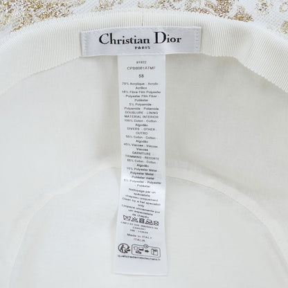 Christian Dior クリスチャンディオール D-Bobby Millefiori ハット ホワイト ゴールド CPB6061ATMF_CO90 58 レディース【中古】