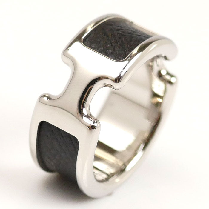 HERMES エルメス メタル レザー オランプPM リング・指輪 H500058 14号 レディース【中古】【美品】