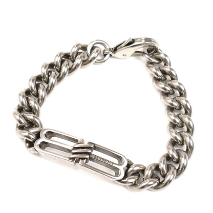 BALENCIAGA バレンシアガ メタル BB ICONグルメット ブレスレット 718493 
M 44.6g 19cm ユニセックス【中古】【美品】