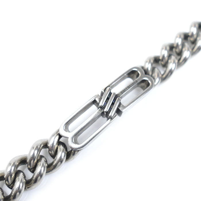 BALENCIAGA バレンシアガ メタル BB ICONグルメット ブレスレット 718493 
M 44.6g 19cm ユニセックス【中古】【美品】