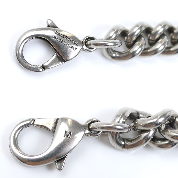 BALENCIAGA バレンシアガ メタル BB ICONグルメット ブレスレット 718493 
M 44.6g 19cm ユニセックス【中古】【美品】