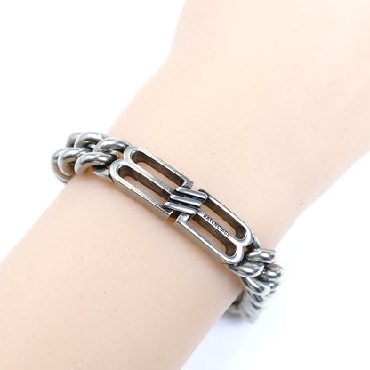 BALENCIAGA バレンシアガ メタル BB ICONグルメット ブレスレット 718493 
M 44.6g 19cm ユニセックス【中古】【美品】