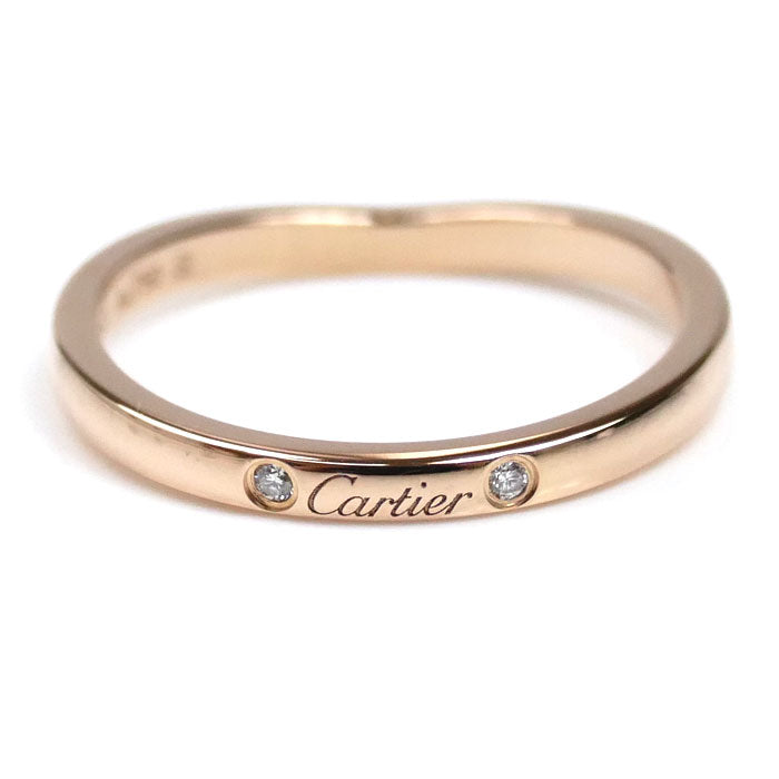 CARTIER カルティエ K18PG ピンクゴールド バレリーナ カーブ ウェディング 3P ダイヤ リング・指輪 B4098654 13.5号 54 2.5g レディース【中古】