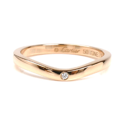 CARTIER カルティエ K18PG ピンクゴールド バレリーナ カーブ ウェディング 3P ダイヤ リング・指輪 B4098650 10号 50 2.4g レディース【中古】【美品】