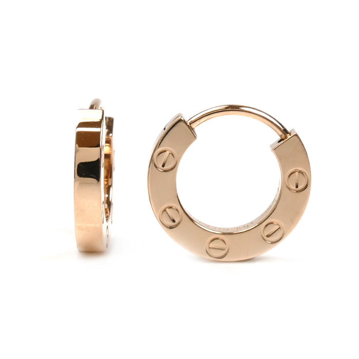 CARTIER カルティエ K18PG ピンクゴールド ラブ Love single hoop ピアス B8301422 3.0g セット レディース【中古】【美品】