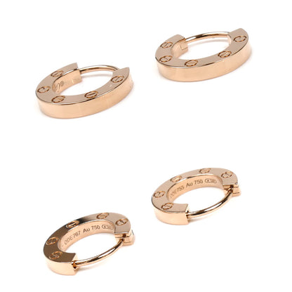 CARTIER カルティエ K18PG ピンクゴールド ラブ Love single hoop ピアス B8301422 3.0g セット レディース【中古】【美品】