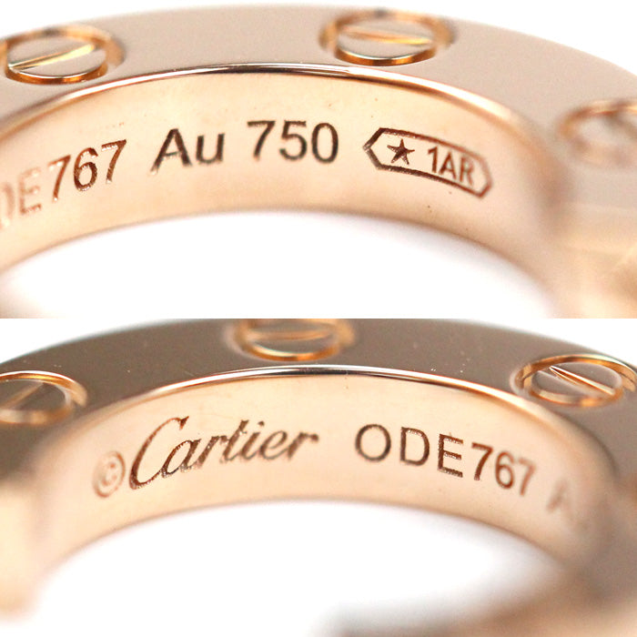 CARTIER カルティエ K18PG ピンクゴールド ラブ Love single hoop ピアス B8301422 3.0g セット レディース【中古】【美品】