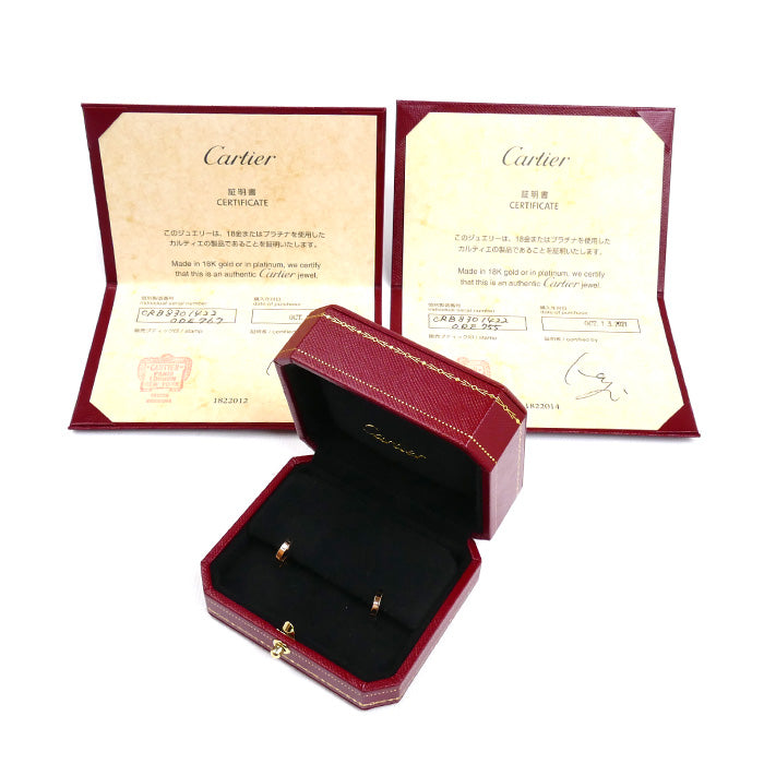 CARTIER カルティエ K18PG ピンクゴールド ラブ Love single hoop ピアス B8301422 3.0g セット レディース【中古】【美品】