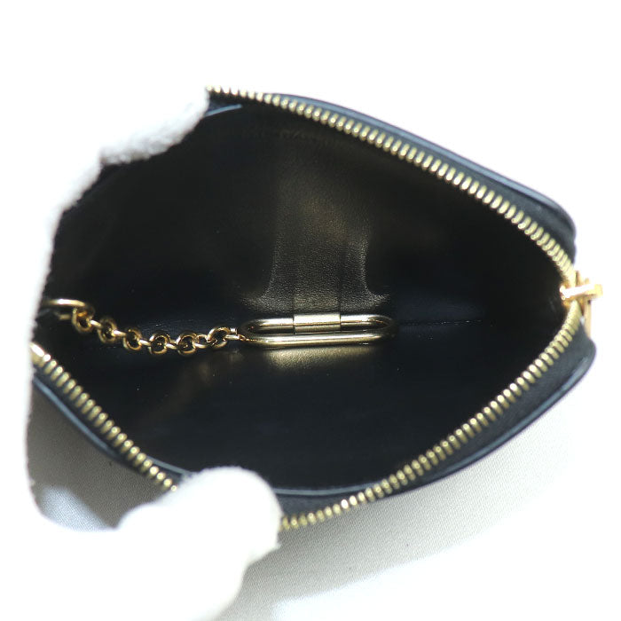 CELINE セリーヌ トリオンフ レザー コインケース ブラック 10C663DR8.38NO レディース【中古】