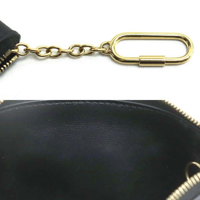 CELINE セリーヌ トリオンフ レザー コインケース ブラック 10C663DR8.38NO レディース【中古】