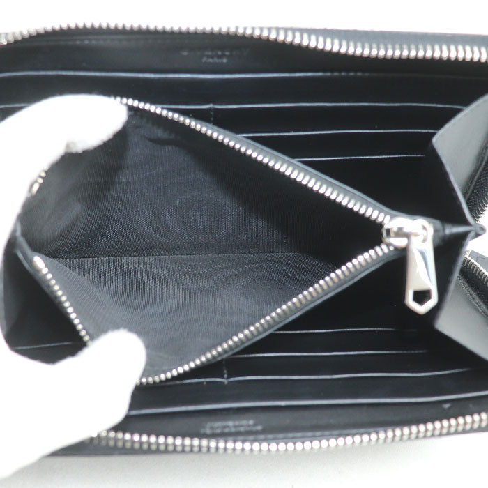 GIVENCHY ジバンシィ ラウンドジップウォレット バンビ 長財布 ラウンドファスナー ブラック BC06340493 レディース【中古】