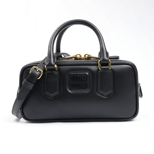 MIUMIU ミュウミュウ アルカディ レギュラー 2Wayショルダーバッグ ブラック 5BB142 2CR3 F0002 V OON レディース【中古】【美品】