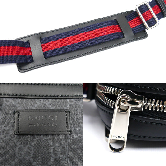GUCCI グッチ GGスプリーム メッセンジャー ショルダーバッグ ブラック 682357 K5RLN メンズ【中古】【美品】