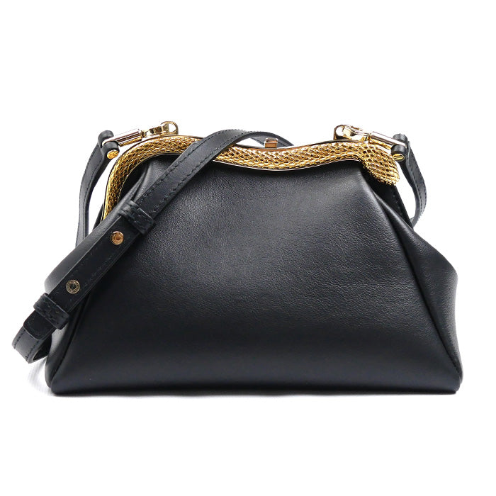 BVLGARI ブルガリ セルペンティーヌ スモールポーチ ショルダーバッグ ブラック 292201 レディース【中古】【美品】