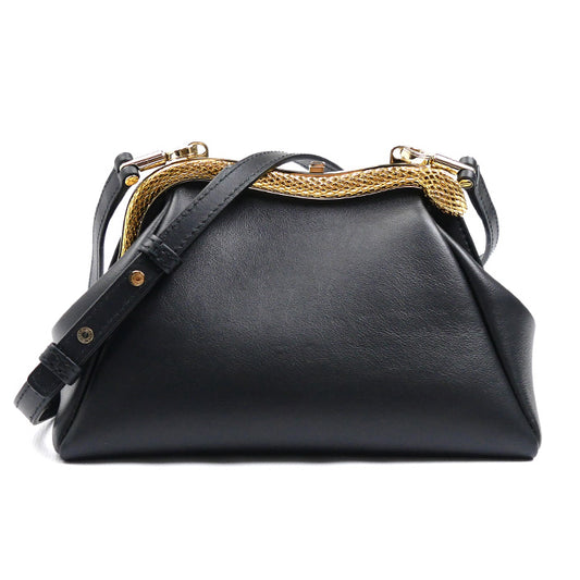 BVLGARI ブルガリ セルペンティーヌ スモールポーチ ショルダーバッグ ブラック 292201 レディース【中古】【美品】