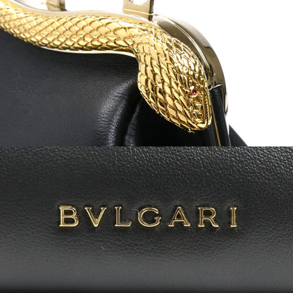 BVLGARI ブルガリ セルペンティーヌ スモールポーチ ショルダーバッグ ブラック 292201 レディース【中古】【美品】
