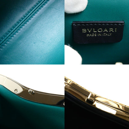 BVLGARI ブルガリ セルペンティーヌ スモールポーチ ショルダーバッグ ブラック 292201 レディース【中古】【美品】