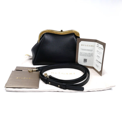 BVLGARI ブルガリ セルペンティーヌ スモールポーチ ショルダーバッグ ブラック 292201 レディース【中古】【美品】