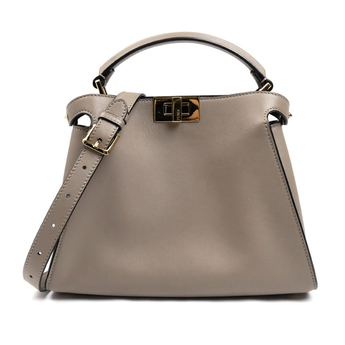 FENDI フェンディ ピーカブーエッセンシャリー 2Wayショルダーバッグ グレージュ 8BN302 SMQ F11CA レディース【中古】【美品】