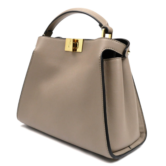FENDI フェンディ ピーカブーエッセンシャリー 2Wayショルダーバッグ グレージュ 8BN302 SMQ F11CA レディース【中古】【美品】