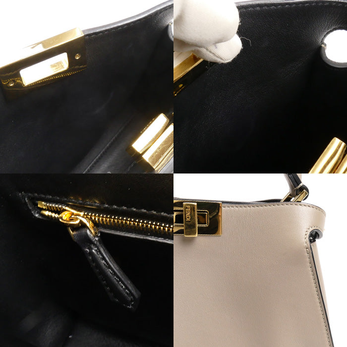 FENDI フェンディ ピーカブーエッセンシャリー 2Wayショルダーバッグ グレージュ 8BN302 SMQ F11CA レディース【中古】【美品】