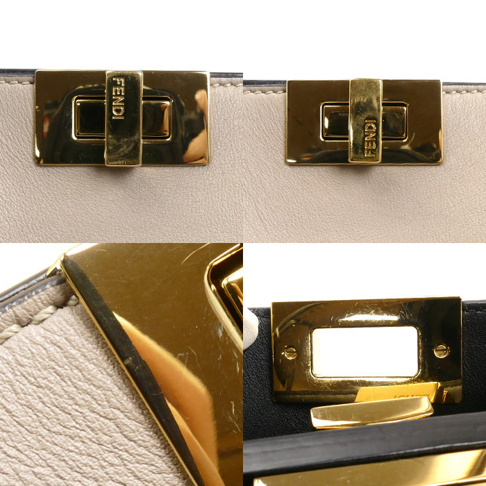 FENDI フェンディ ピーカブーエッセンシャリー 2Wayショルダーバッグ グレージュ 8BN302 SMQ F11CA レディース【中古】【美品】