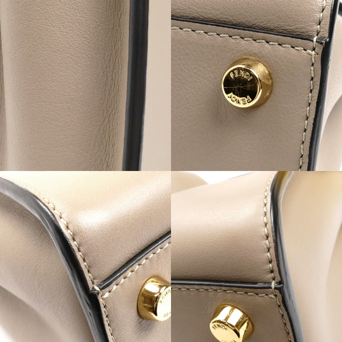 FENDI フェンディ ピーカブーエッセンシャリー 2Wayショルダーバッグ グレージュ 8BN302 SMQ F11CA レディース【中古】【美品】