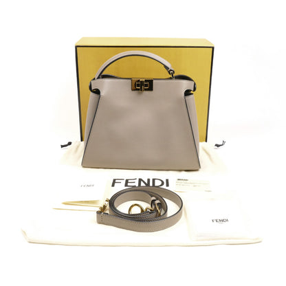 FENDI フェンディ ピーカブーエッセンシャリー 2Wayショルダーバッグ グレージュ 8BN302 SMQ F11CA レディース【中古】【美品】