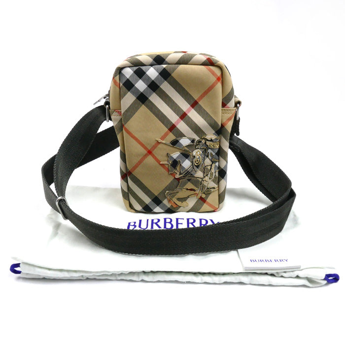 BURBERRY バーバリー チェック フォンバッグ ショルダーバッグ ベージュ 80976371 ユニセックス【中古】【美品】