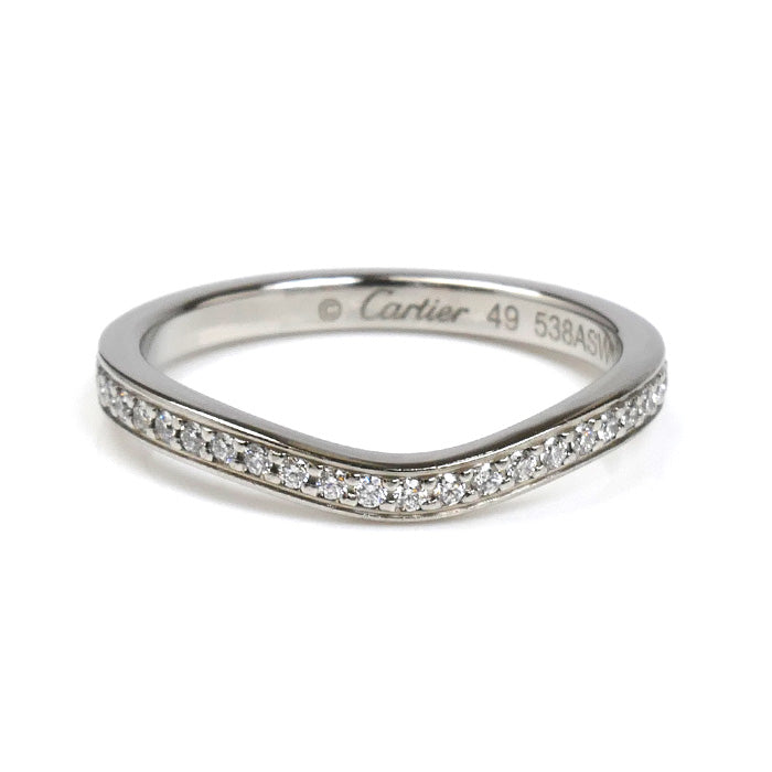 CARTIER カルティエ Pt950プラチナ バレリーナ カーブ ハーフエタニティ ダイヤ リング・指輪 B4093049 9号 49 3.0g レディース【中古】【美品】