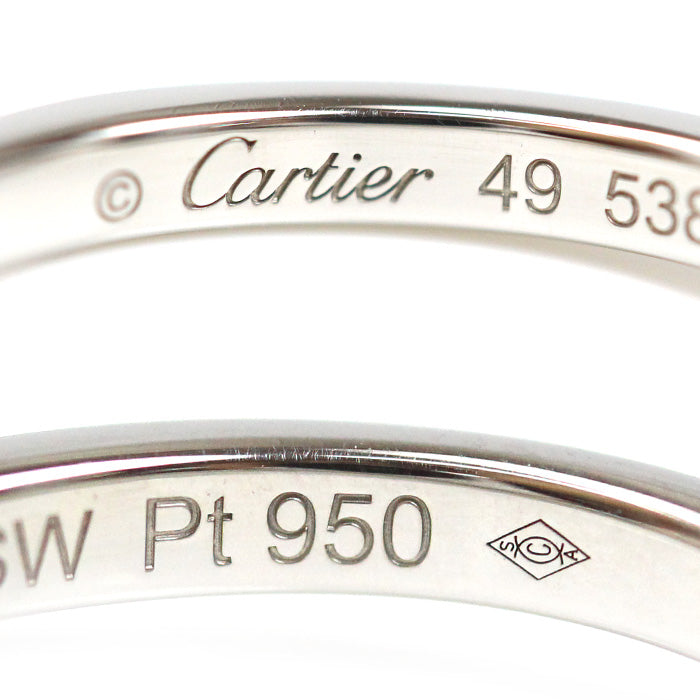 CARTIER カルティエ Pt950プラチナ バレリーナ カーブ ハーフエタニティ ダイヤ リング・指輪 B4093049 9号 49 3.0g レディース【中古】【美品】