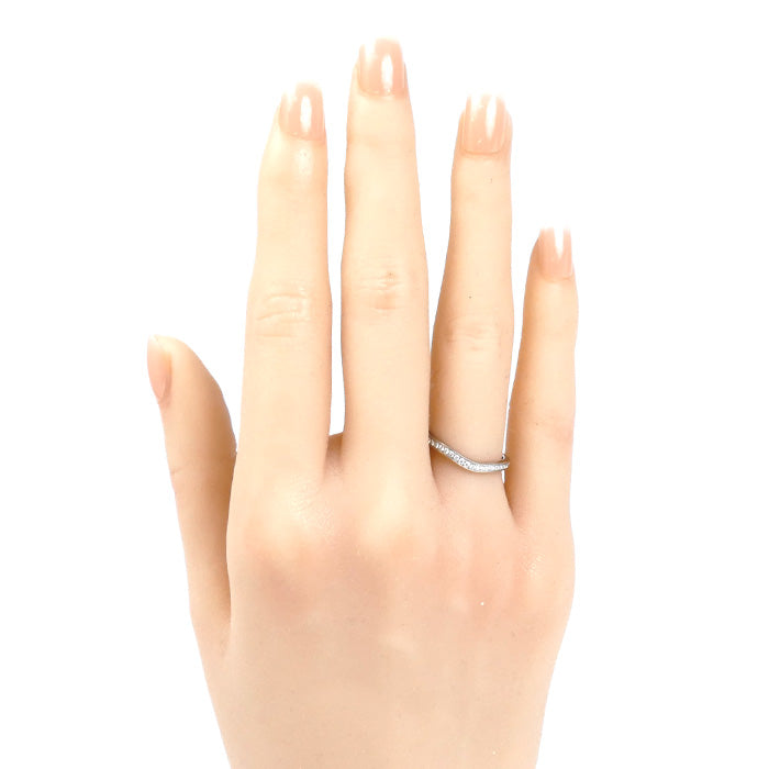 CARTIER カルティエ Pt950プラチナ バレリーナ カーブ ハーフエタニティ ダイヤ リング・指輪 B4093049 9号 49 3.0g レディース【中古】【美品】