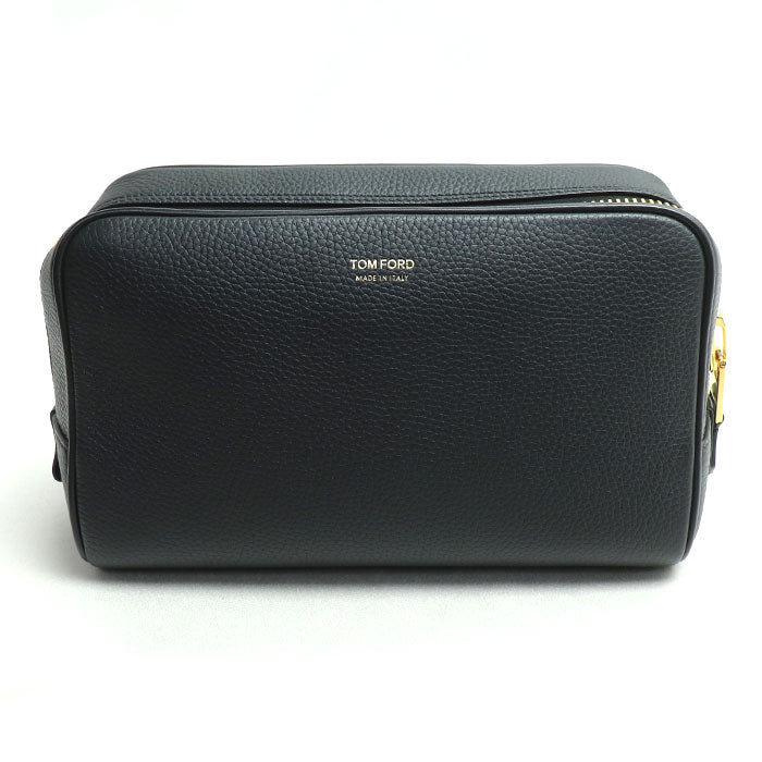 TOM FORD トムフォード シングルジップ ドップキット セカンドバッグ ブラック メンズ【中古】【美品】