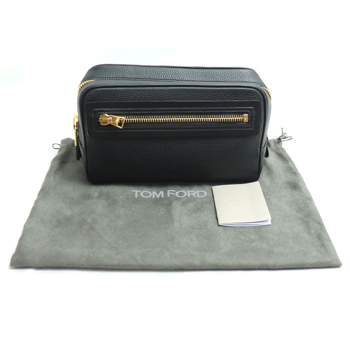 TOM FORD トムフォード シングルジップ ドップキット セカンドバッグ ブラック メンズ【中古】【美品】