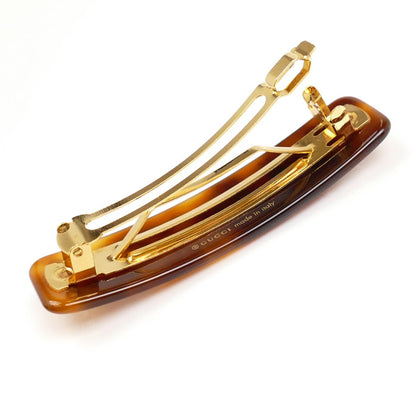 GUCCI グッチ プラスチック ラインストーン ロゴ バレッタ ‎513120 I4771 8518 レディース【中古】【美品】